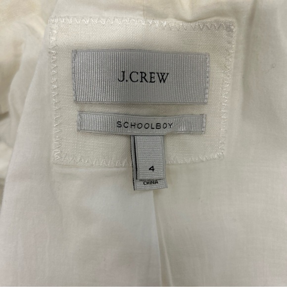 Women's Cream Blazer J.Crew size 4, School boy 100% linen - Picture 6 of 9